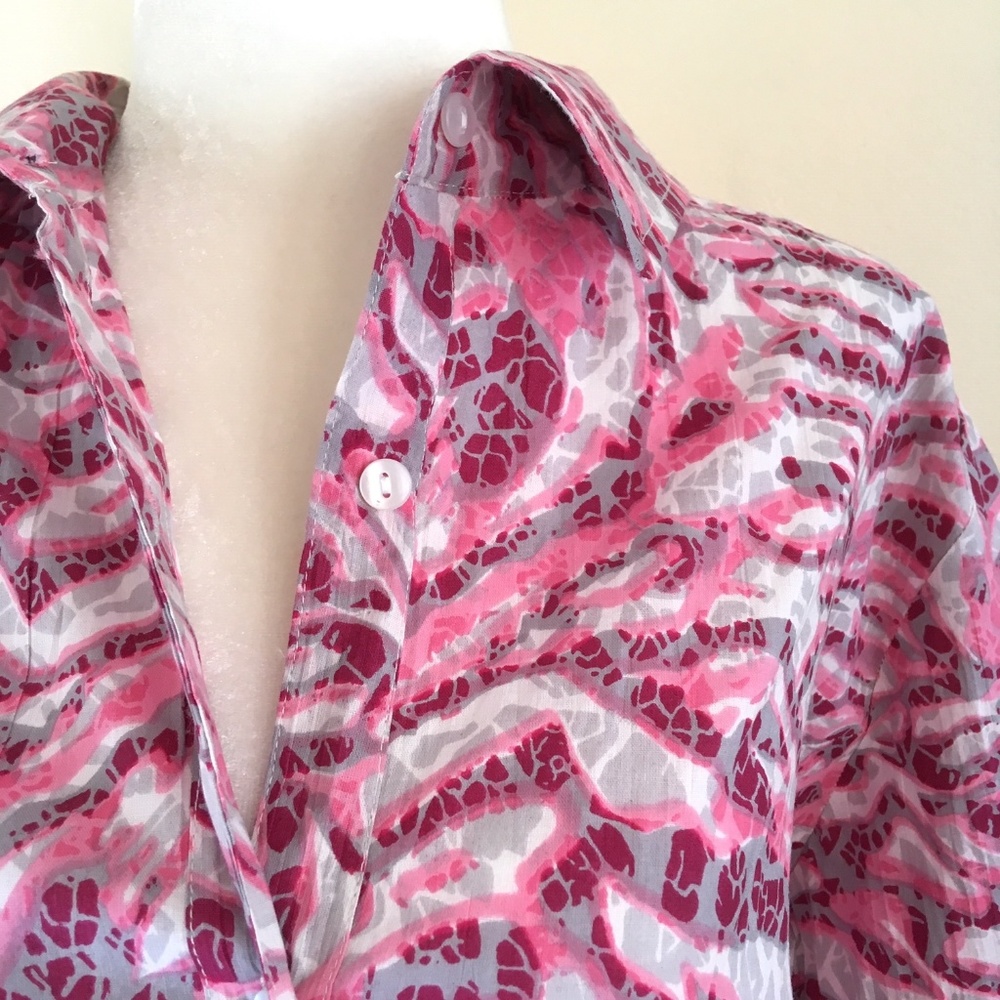 NEW Sara Morgan Pink Blouse Button-down Size L - Picture 3 of 8